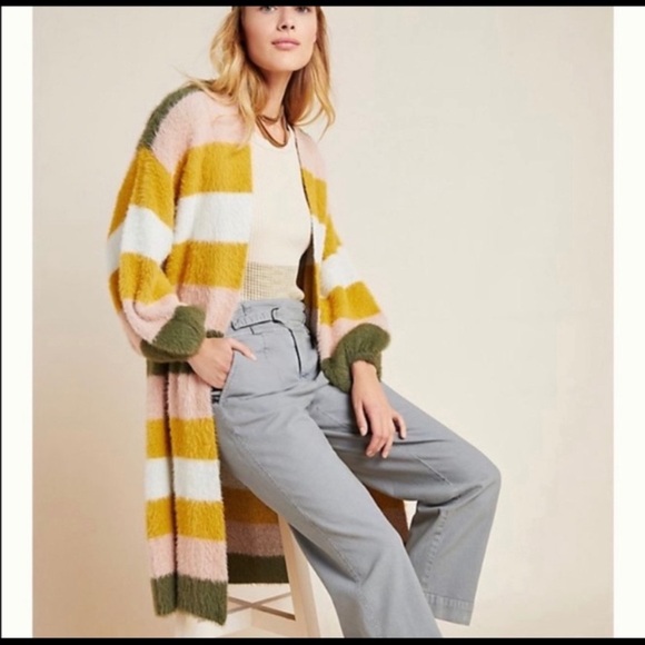 Anthropologie Do Everything In Love Striped Open Cardigan - Picture 4 of 6